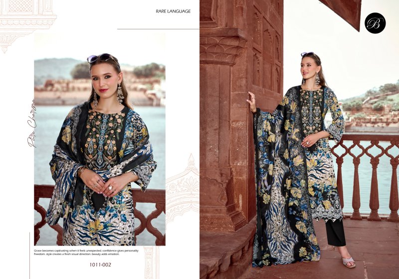 Naira Vol 158 By Belliza Cotton Printed Embroidery Dress Materials